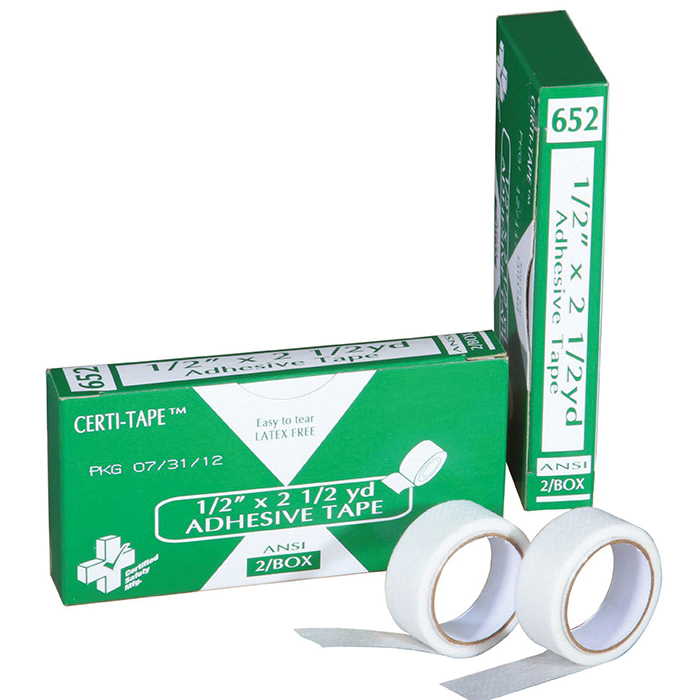Certified Safety R216-003 CERTI-TAPE&trade; 652 First Aid Tape, 2.5 yd L x 1/2 in W