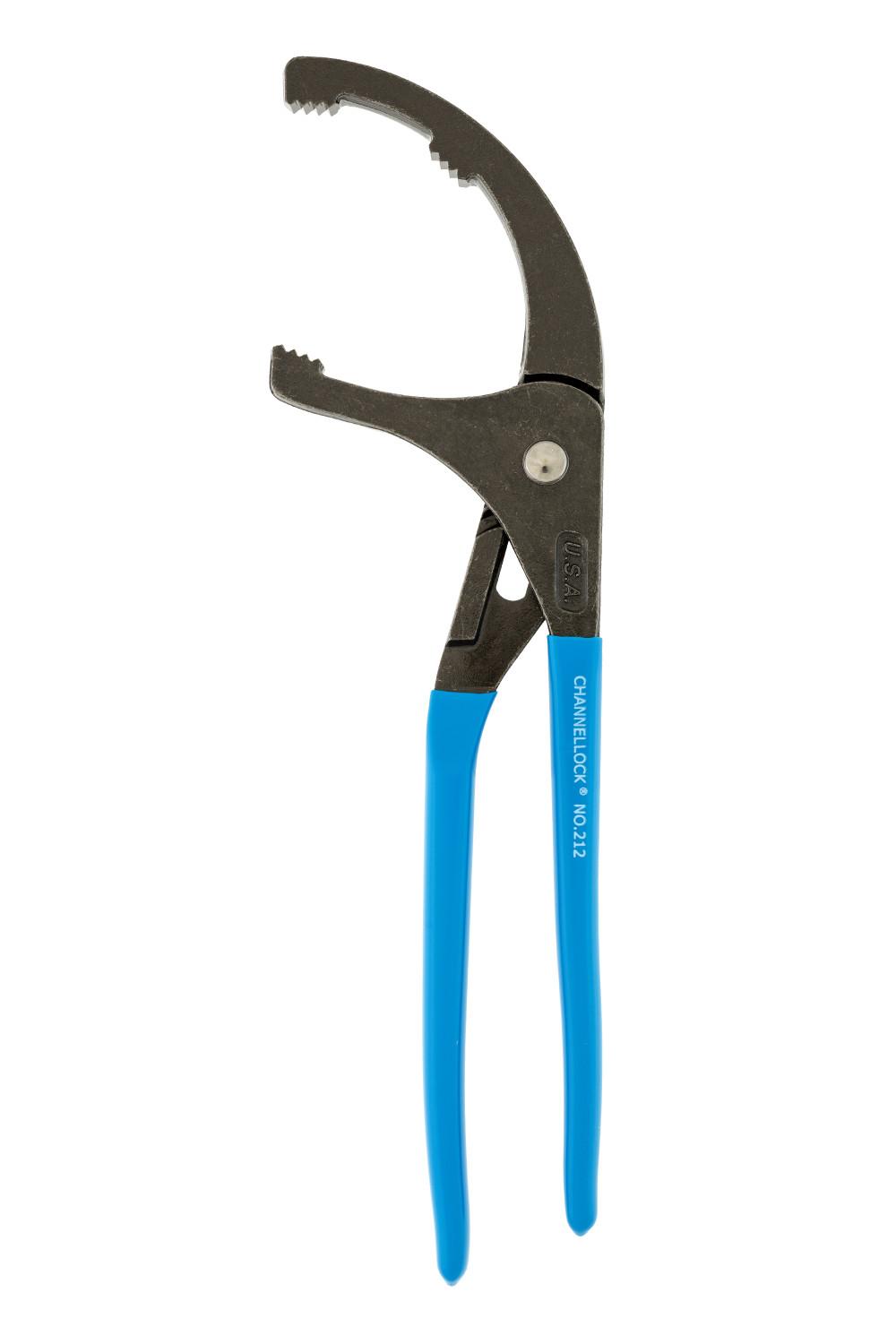 Channellock&reg; 212 Oil Filter/PVC Plier, 4-1/4 in, 2.52 in High Carbon Steel Jaw, 12 in OAL