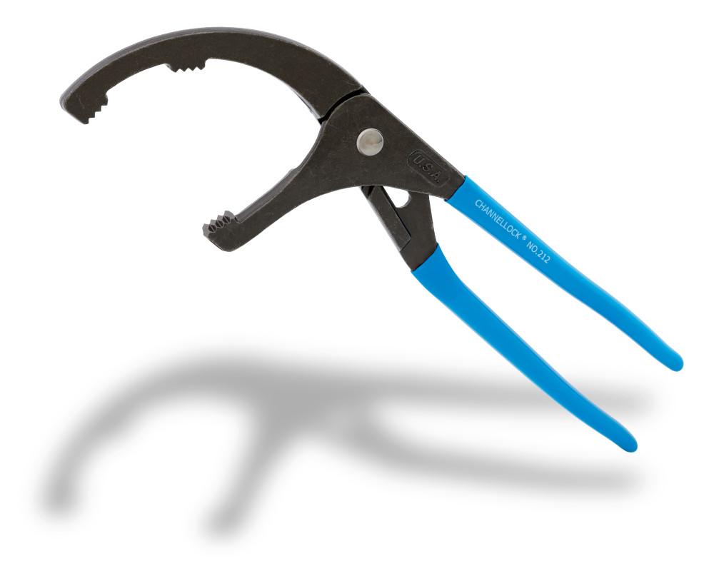 Channellock&reg; 212 Oil Filter/PVC Plier, 4-1/4 in, 2.52 in High Carbon Steel Jaw, 12 in OAL