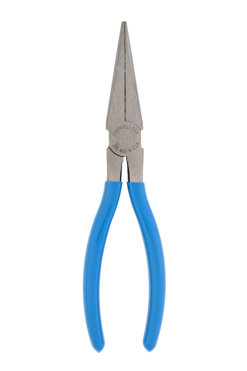 Channellock&reg; 3017 Long Nose Plier, Cross Hatched Teeth Jaw High Carbon Steel Jaw, 2.36 in L Jaw x 0.87 in W Jaw, 8 in OAL, 3/32 in W Tip