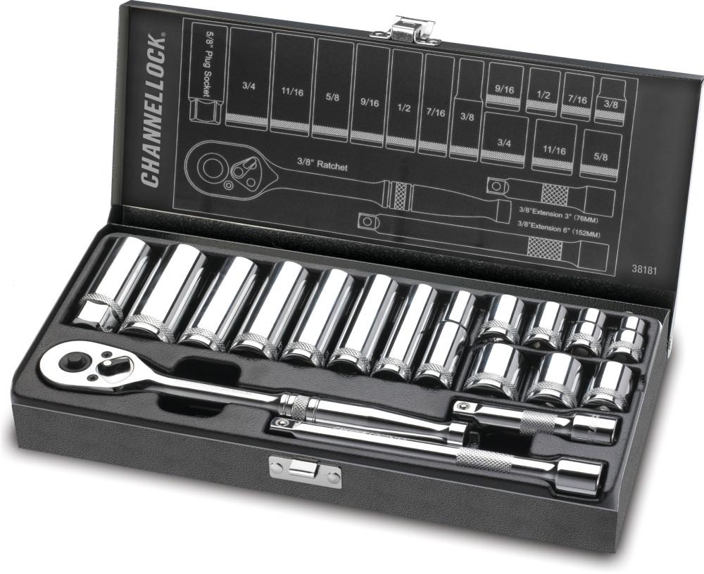 Channellock&reg; 38181 Socket Set, 18 Pieces