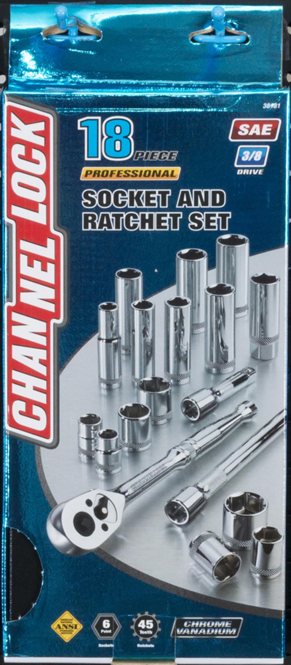 Channellock&reg; 38181 Socket Set, 18 Pieces