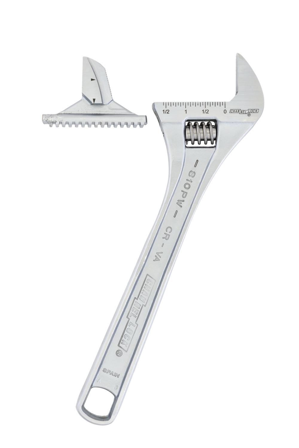 Channellock&reg; 806PW Adjustable Wrench, 1.062 in Reversible, 6.38 in OAL, Chrome Vanadium Steel Body, Chrome Vanadium Steel