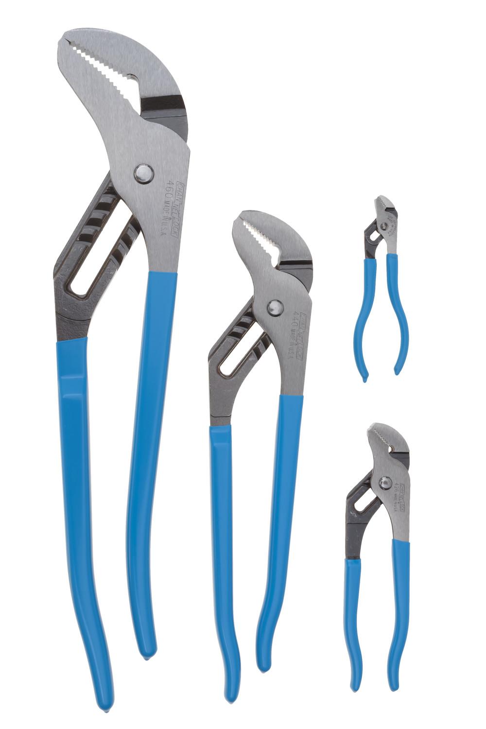 Channellock® GS-3T Plier Set, Tongue and Groove, 4 Pieces
