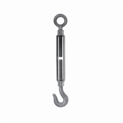Chicago Hardware 01265 2 Class D Turnbuckle, Eye/Eye, 3/8 in Thread, 1200 lb Working, 6 in Take Up, 11-1/2 in L Close, Drop Forged Steel