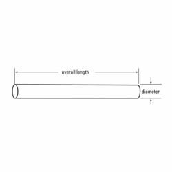 Chicago-Latrobe&reg; 46992 165 Jobber Length Straight Shank Undersize Drill Blank, 0.377 in Drill Blank, 5 in L, HSS