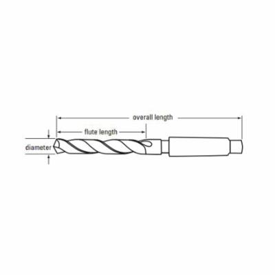 Chicago-Latrobe&reg; 53032 510 Heavy Duty Taper Shank Drill Bit, 1/2 in Drill - Fraction, 0.5 in Drill - Decimal Inch, #2 Morse Taper Shank Taper, M42 HSS-Co 8