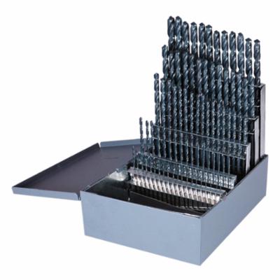 Chicago-Latrobe&reg; 57717 150 Jobber Length Drill Set, #60 Min Drill Bit, #1 Max Drill Bit, 118 deg Drill Point Angle, 80 Pieces, HSS, Steam Oxide