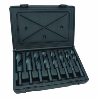 Chicago-Latrobe&reg; 57840 190 Silver and Deming Drill Set, 9/16 in Min Drill Bit, 1 in Max Drill Bit, 118 deg Drill Point Angle, 8 Pieces, HSS, Steam Oxide