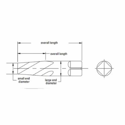 Chicago-Latrobe&reg; 65011 800 Screw Extractor, 5-1/4 in Extractor, 23/64 in Drill, For Screw Size: 11/16 to 15/16 in, 3-3/8 in OAL