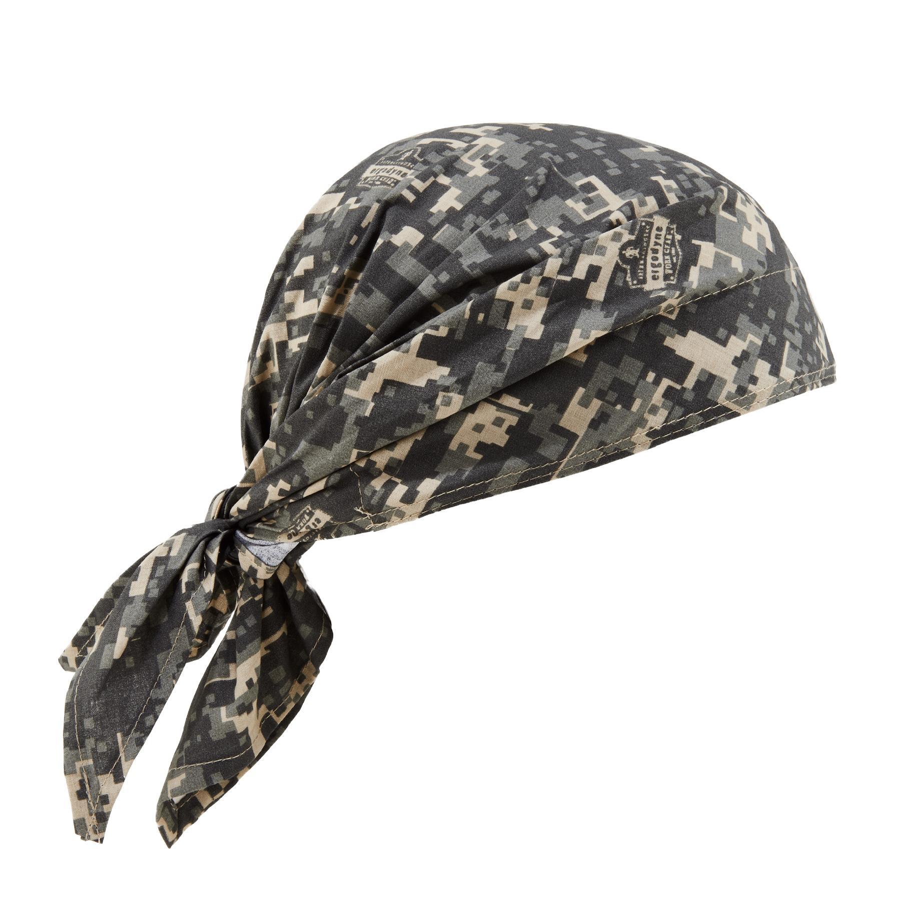 Chill-Its&reg; 12324 6710 Evaporative Cooling Triangle Hat, Camo, Modacrylic Cotton Blend, Tie Closure
