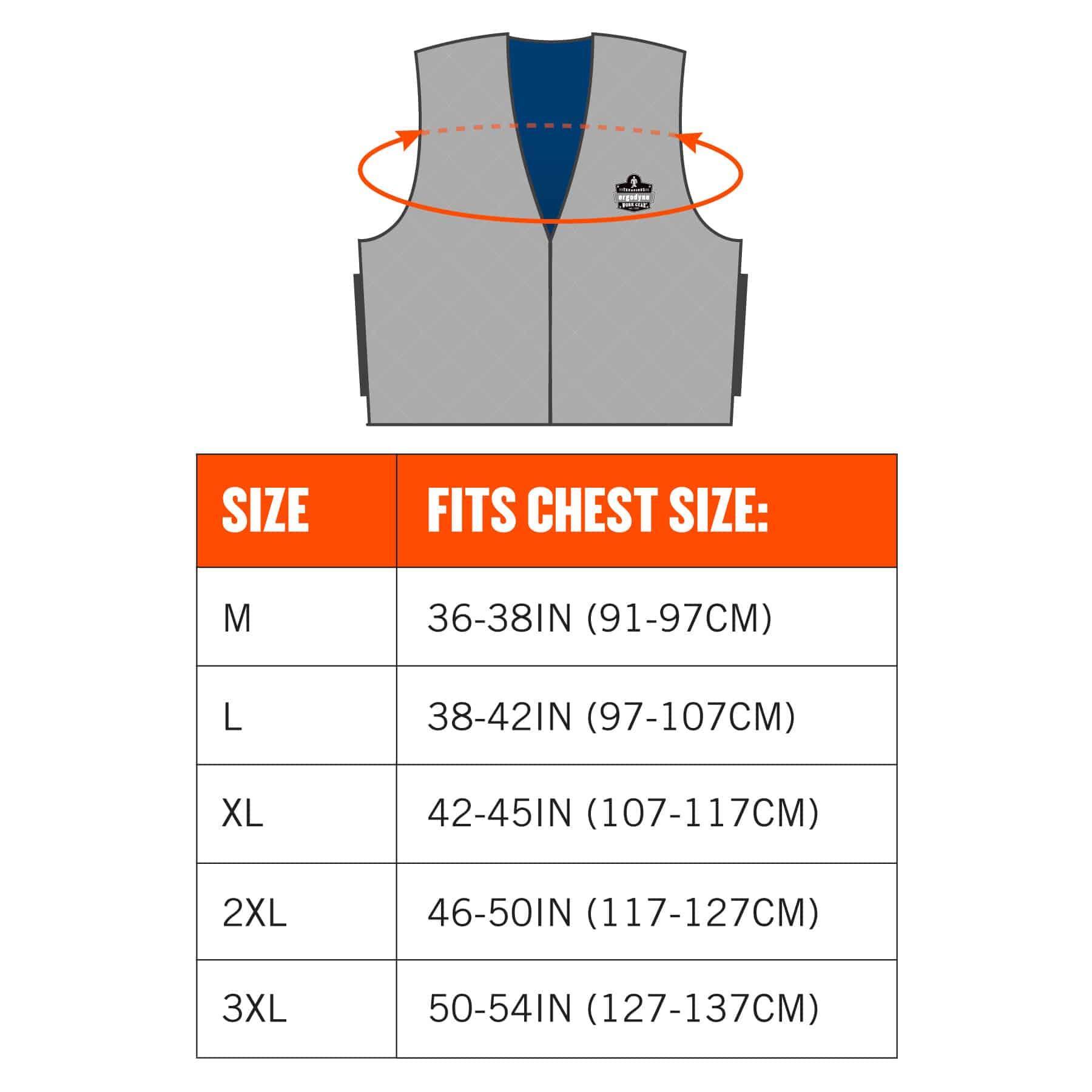 Chill-Its&reg; 12544 6665 Evaporative Cooling Vest, L, Gray, Nylon/Polymer-Embedded Fabric, Evaporative/Soak in Cold Water Cooling, Front Zipper Closure