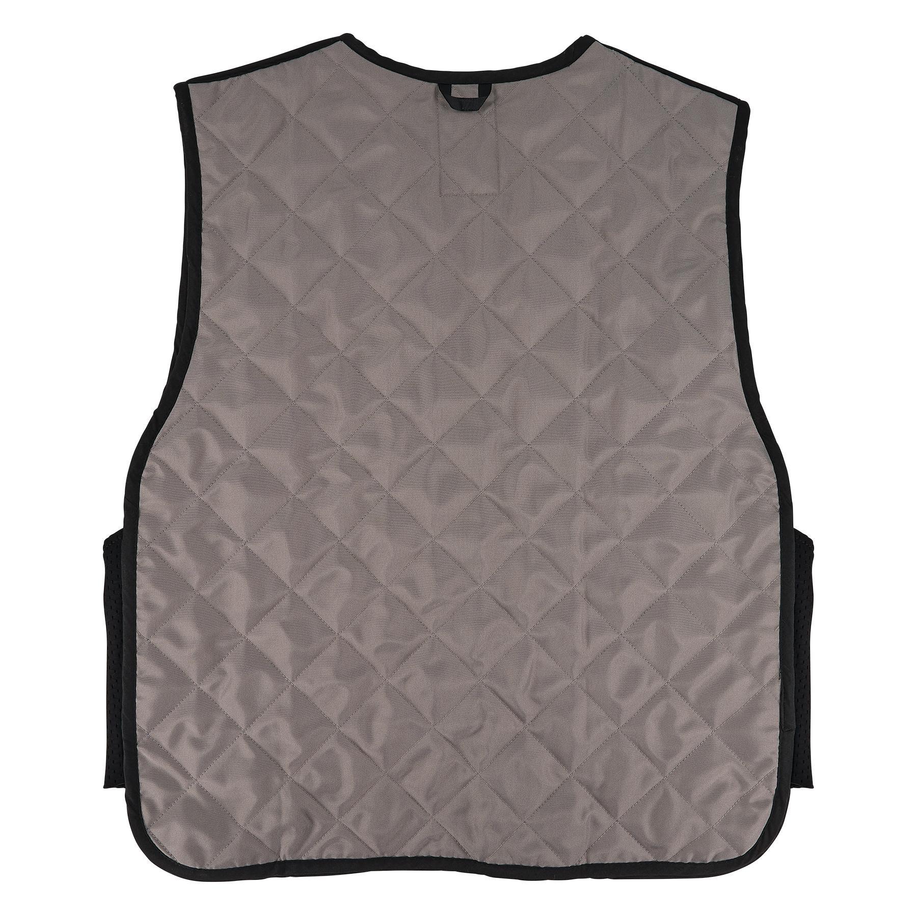 Chill-Its&reg; 12544 6665 Evaporative Cooling Vest, L, Gray, Nylon/Polymer-Embedded Fabric, Evaporative/Soak in Cold Water Cooling, Front Zipper Closure