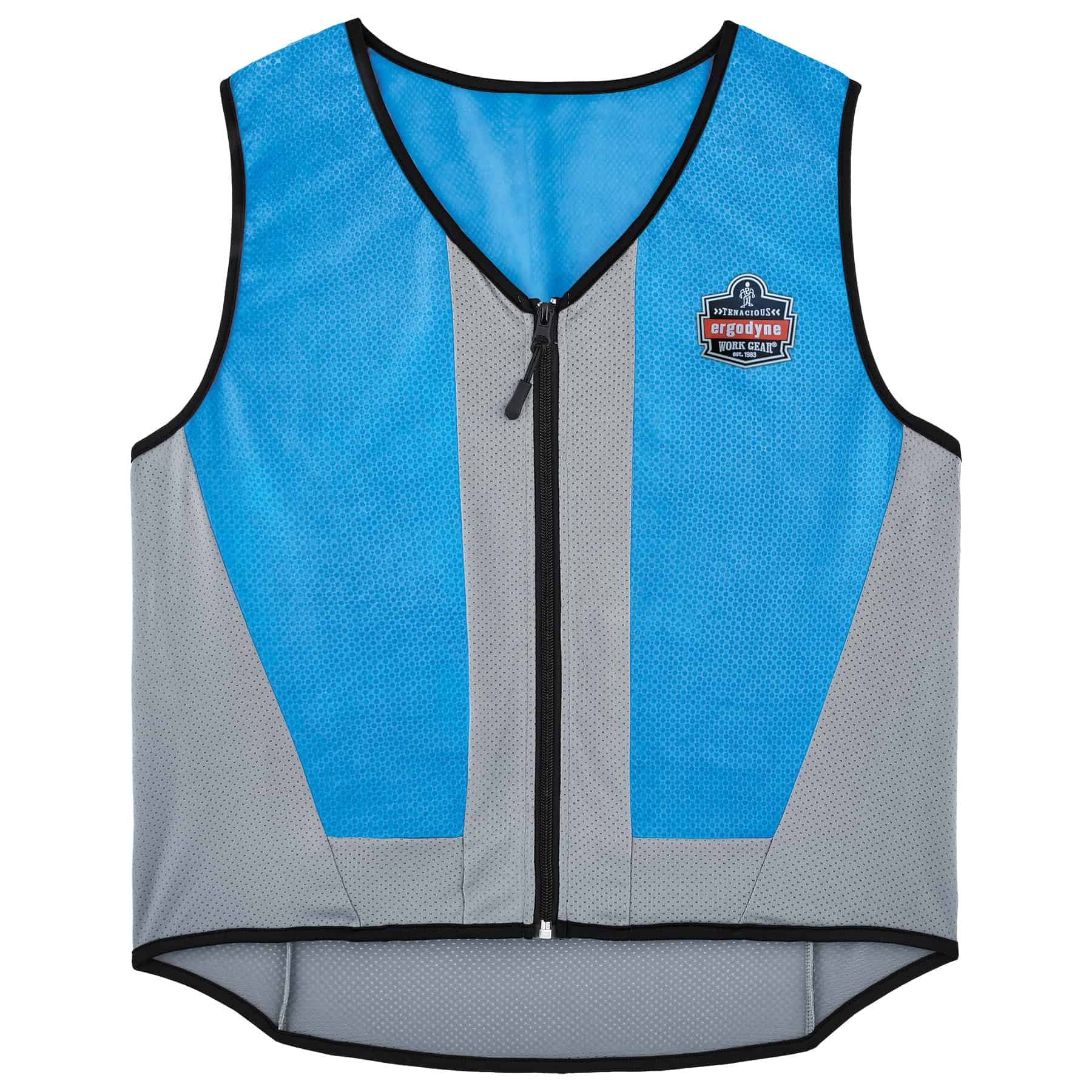 Chill-Its&reg; 12695 6667 Cooling Vest, XL, Blue, PVA, Evaporation Cooling, Zipper Closure