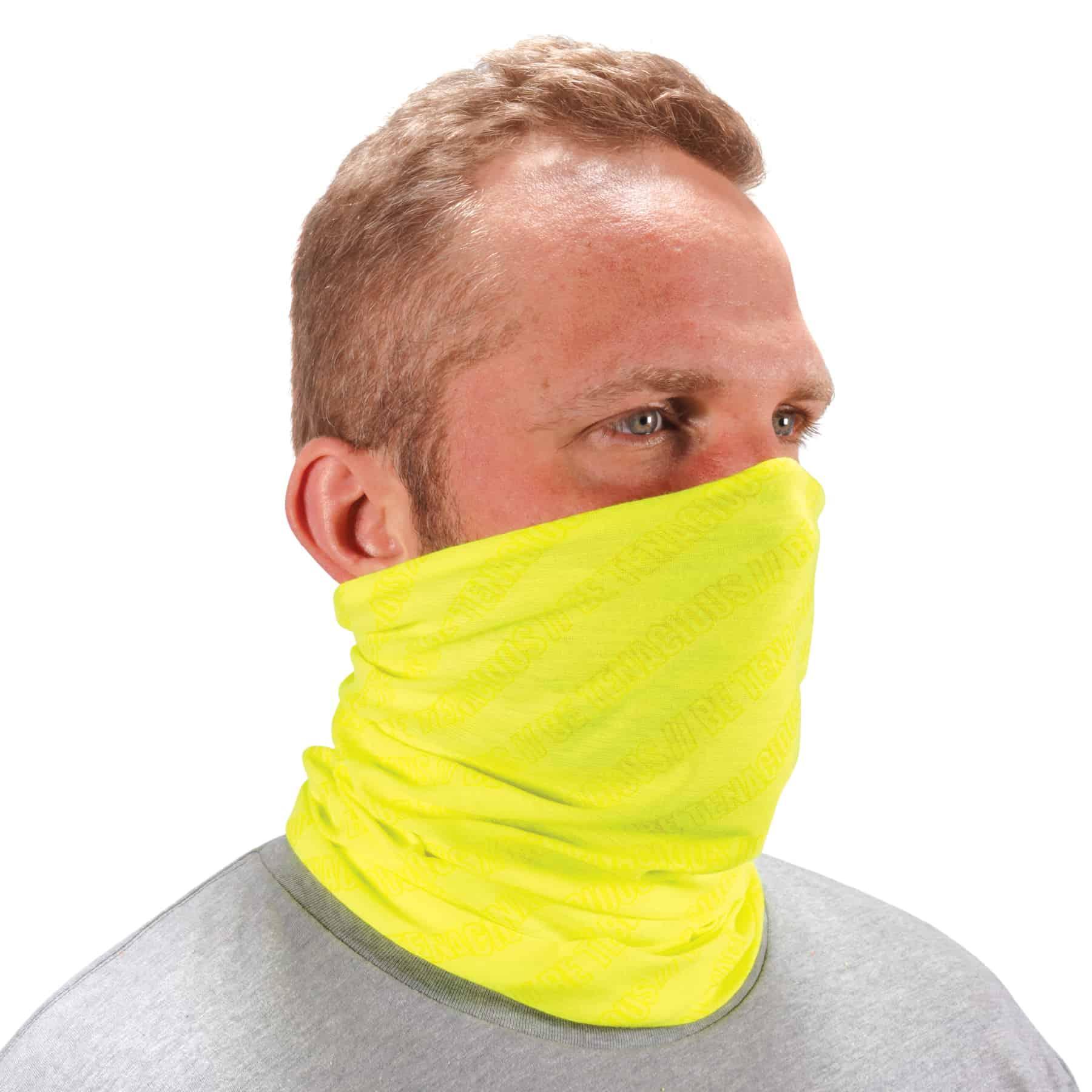 product Chill-Its® 12601 6700FR Evaporative Flame-Resistant Cooling Bandana, Universal, Lime, Modacrylic Cotton Blend, Tie Closure