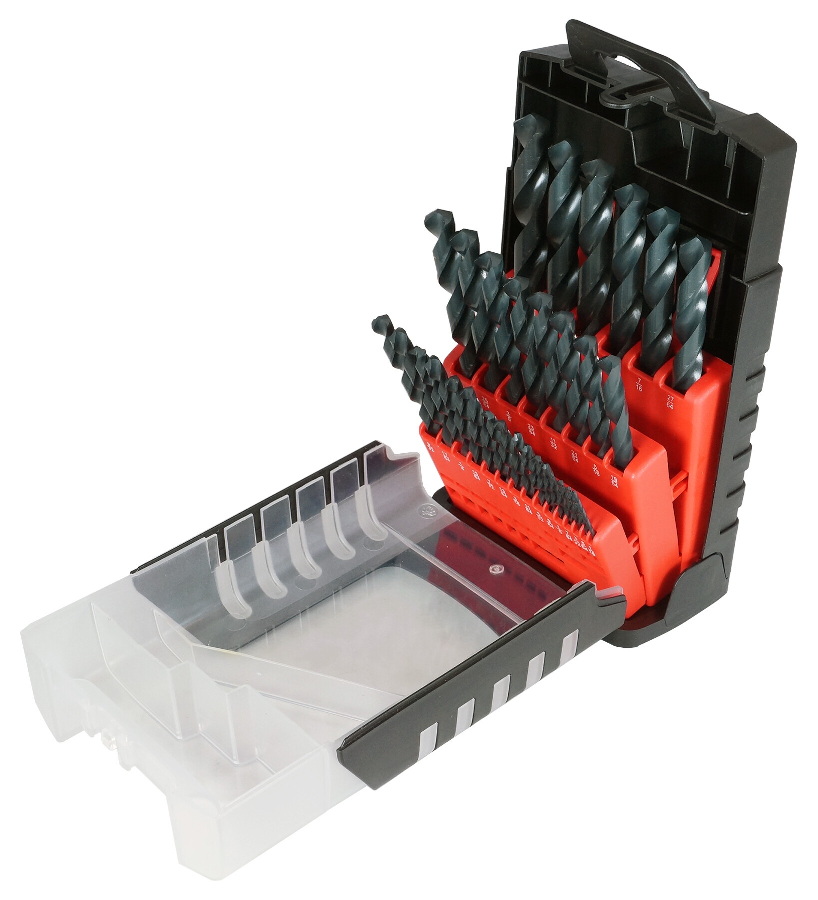 Cle-Force&trade; C69040 1681 Silver and Deming Drill Set, 9/16 in Min Drill Bit, 1 in Max Drill Bit, 118 deg Drill Point Angle, 8 Pieces, HSS, Oxide Treated