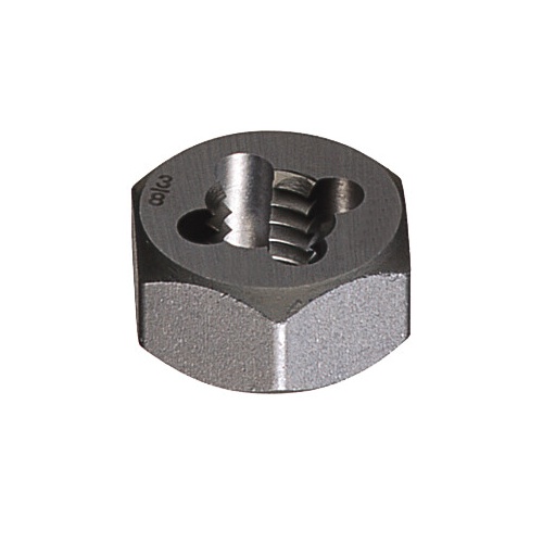 Cle-Line&reg; C65601 650 Hex Rethreading Die, 1/4-20 UNC Thread, 1/4 in THK, 19/32 in OD Die, Carbon Steel