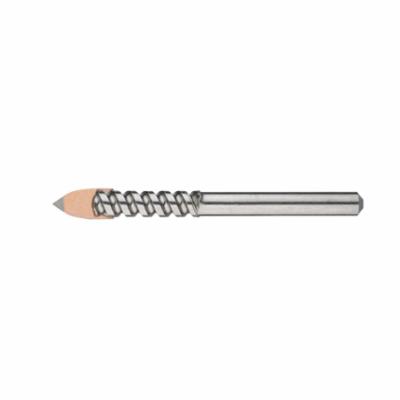 Cle-Line&reg; C20723 1822 Glass and Tile Drill, 1/2 in Drill, 60 deg Point, Straight Shank, 3-15/16 in OAL, Spear Cutting