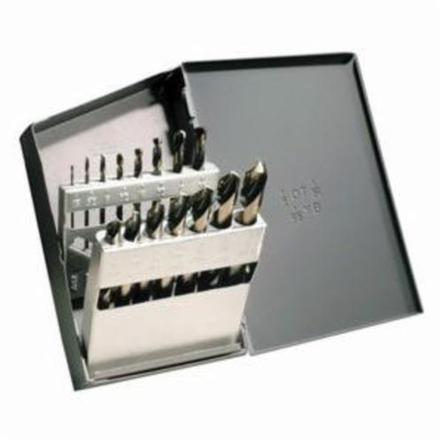 Cle-Line&reg; C21160 1875R Heavy Duty Mechanics Length Drill Set, 1/16 in Min Drill Bit, 1/2 in Max Drill Bit, 135 deg Drill Point Angle, 15 Pieces, HSS, Black/Gold
