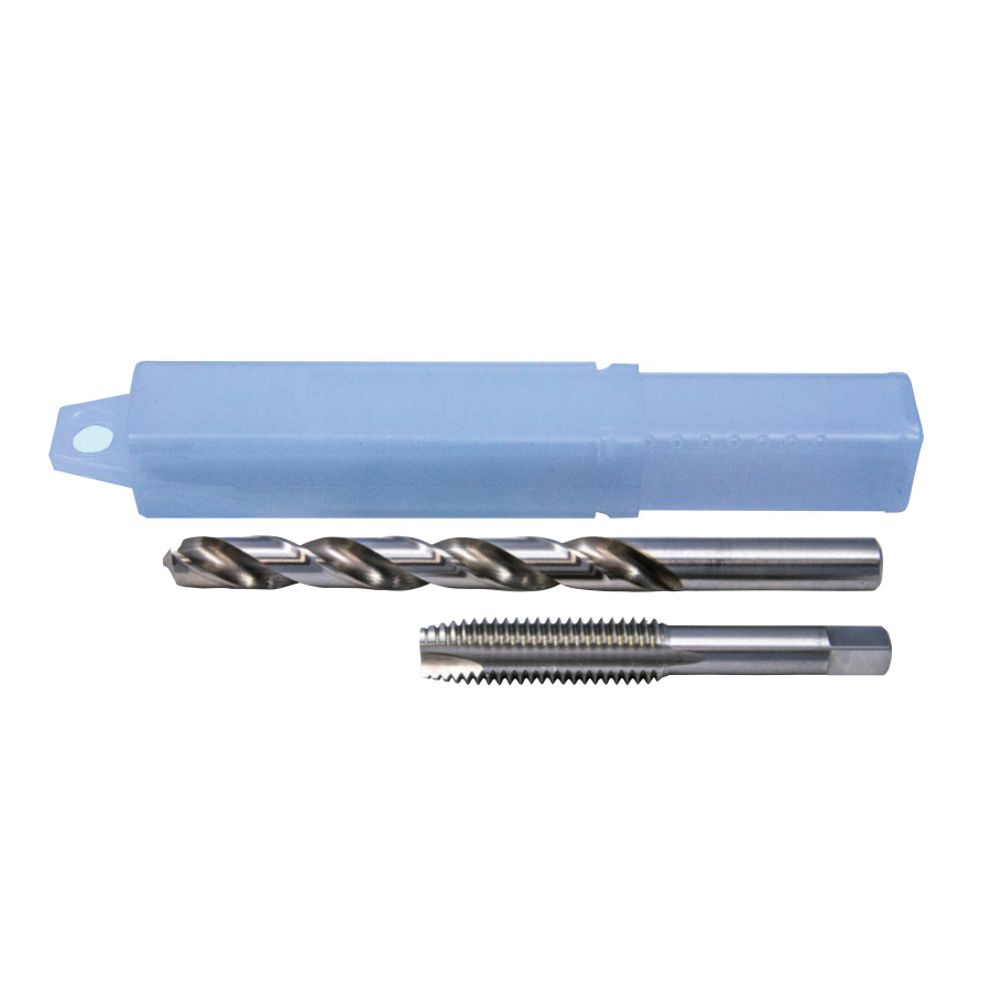 Cle-Line&reg; C22303 1860 Tap and Drill Set, 2 Pieces, 3/8-16 Tap Thread, 5/16 in Drill, Spiral Point Tap, Plug Tap Chamfer