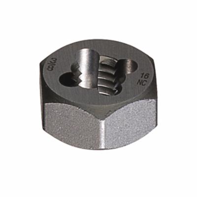 Cle-Line&reg; C65613 650 Hex Rethreading Die, 9/16-18 UNF Thread, 1/2 in THK, 1-1/16 in OD Die, Carbon Steel