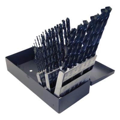 Cleveland&reg; C00962 2510 Taper Length Drill Set, 1/16 in Min Drill Bit, 1/2 in Max Drill Bit, 118 deg Drill Point Angle, 29 Pieces, HSS, Steam Oxide