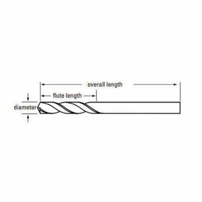 Cleveland&reg; C15896 Q-AMD&trade; 3780 Type D Heavy Duty Jobber Length Short Flute Aircraft Maintenance Drill, #47 Drill - Wire, 0.0785 in Drill - Decimal Inch, 135 deg Point, M42 HSS-Co 8