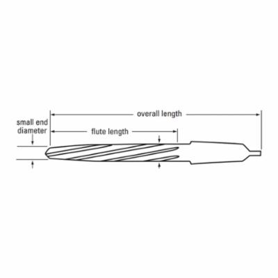 Cleveland&reg; C23821 616 Heavy Duty Bridge Reamer, 1 in Dia x 12 in L, #3 Morse Taper Shank, Left Spiral Flute