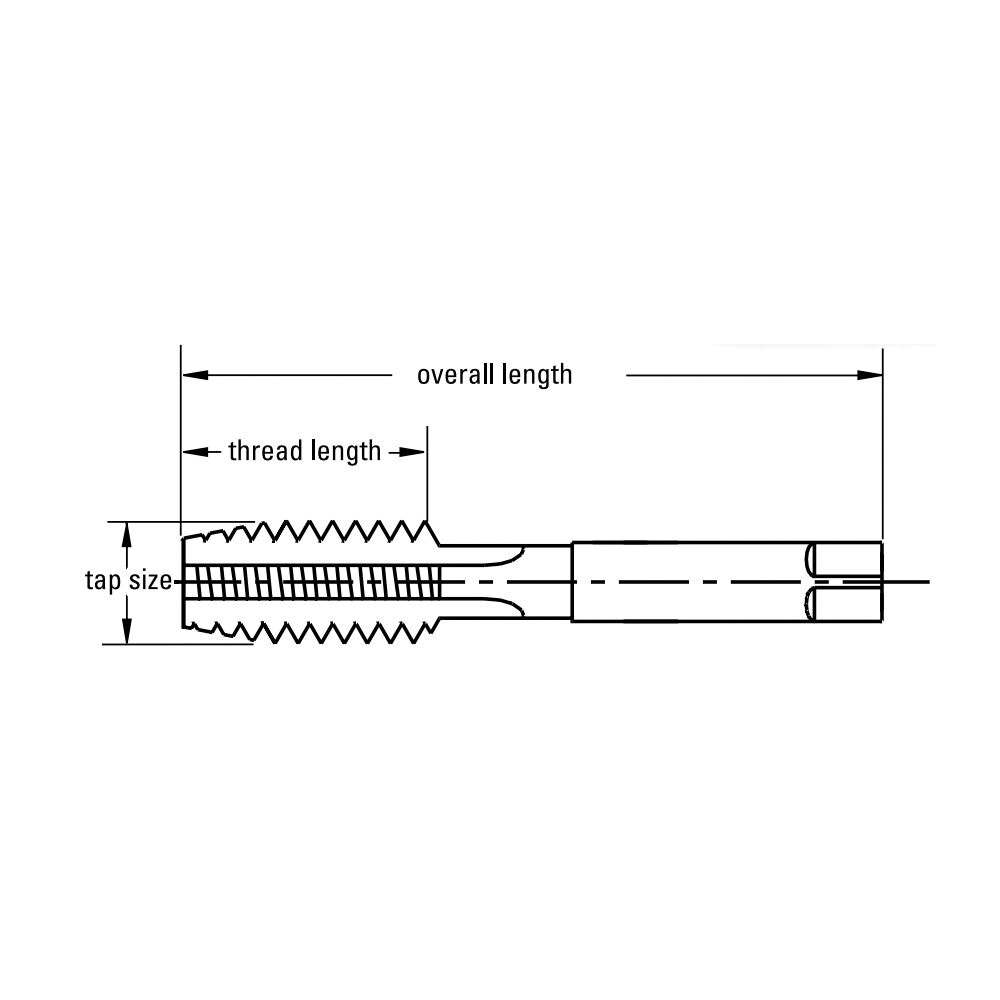 Cleveland&reg; C27644 CI1000 High Performance Straight Flute Hand Tap, Right Hand Cutting, 7/16-14 Thread, H3 Thread Limit, Semi-Bottoming Chamfer, 4 Flutes, Steam Oxide Over Nitride, HSS-E