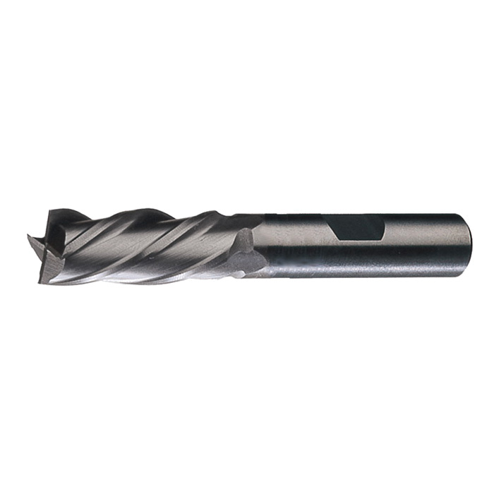 Cleveland&reg; C33611 HG-4LL General Purpose Non-Center Cutting Single End Square End End Mill, 1/4 in Dia Cutter, 5/8 in Length of Cut, 4 Flutes, 3/8 in Dia Shank, 2-7/16 in OAL, TiN Coated