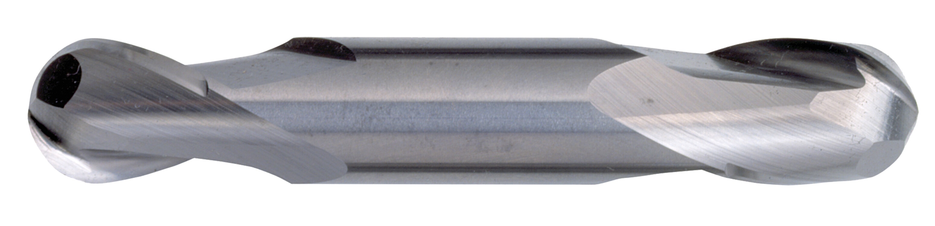 Bassett B52332 MSE-4B Ball Nose Center Cutting General Purpose Regular Length Single End End Mill, 3/8 in Dia Cutter, 1 in Length of Cut, 4 Flutes, 3/8 in Dia Shank, 2-1/2 in OAL, Uncoated