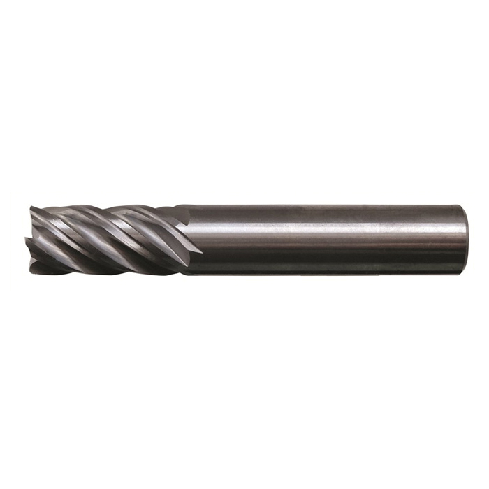Cleveland&reg; C60594 CEM-V2-5R Center Cutting High Performance Regular Length End Mill, 3/4 in Dia Cutter, 1/8 in Corner Radius, 1-1/2 in Length of Cut, 5 Flutes, 3/4 in Dia Shank, 4 in OAL, Bright