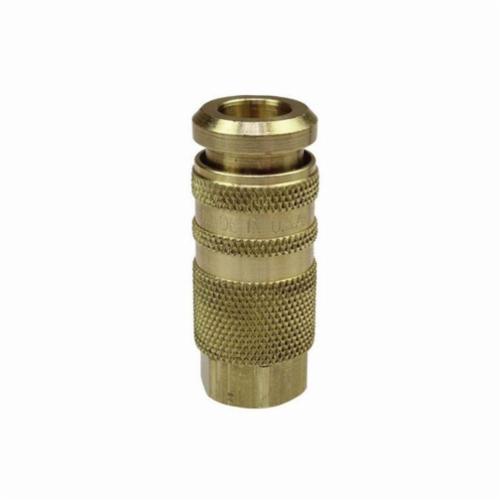 Coilhose&reg; 15C90B4F Coilflow Industrial and Acme Interchange 6-Ball Type 15 Industrial Interchange Quick Disconnect Coupler, 1/4 in Nominal, Quick Disconnect Coupler x FNPT, 300 psi Pressure, Brass, Domestic