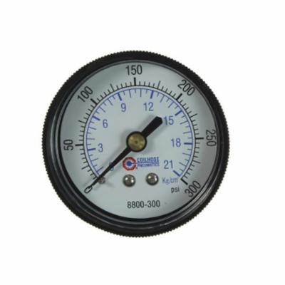 Coilhose&reg; 8800-300 Analog Dry Round Pressure Gauge, 0 to 300 psi Pressure, 1/4 in NPT Connection, 2 in Dia Dial, +/- 3-2-3 % Accuracy