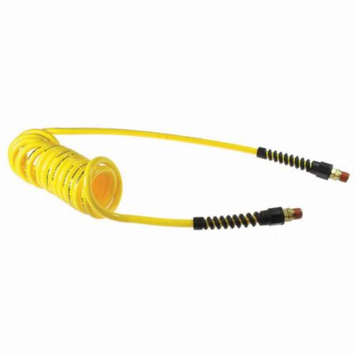 Coilhose® PU14-10B-B Flexcoil PU14 Coiled Air Hose, 1/4 in Nominal, 1/4 in MPT Swivel Strain Relief End Style, 10 ft L, 125 psi at 75 deg F Working, 95A Polyurethane, Domestic