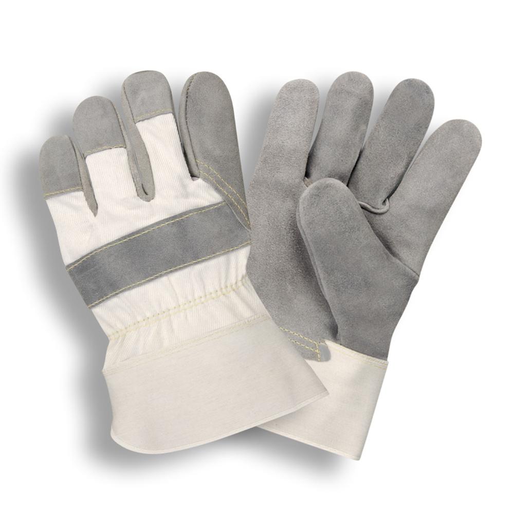 Cordova 1030L 1030 Durable Gloves, Work, Gunn Cut Style, Split Cowhide Leather Palm, White, Safety Cuff, Resists: Abrasion