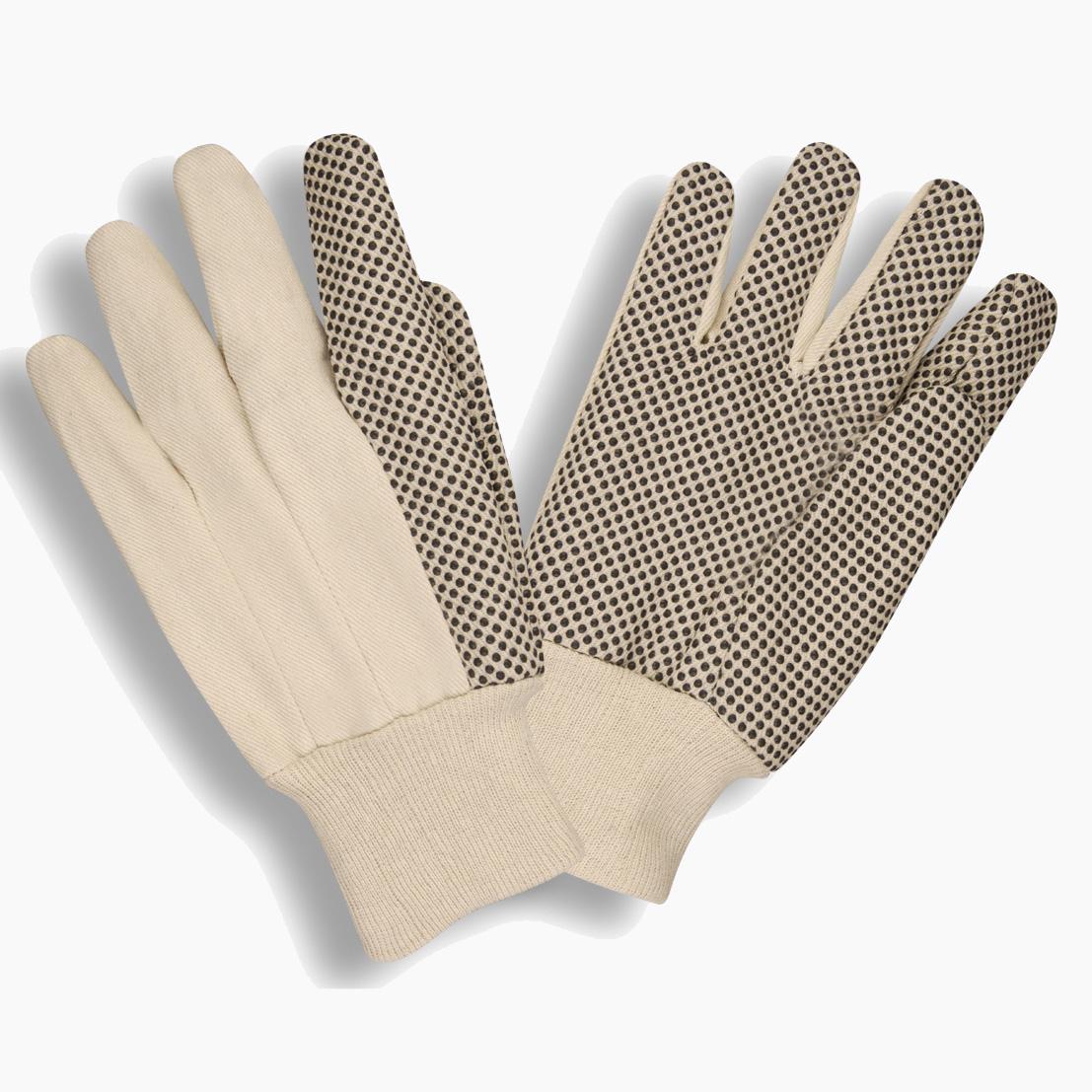 Cordova 2610XL Medium Weight Gloves, Clute Cut Style, XL, PVC Palm, Cotton, Black, Knit Wrist Cuff, Canvas Lining