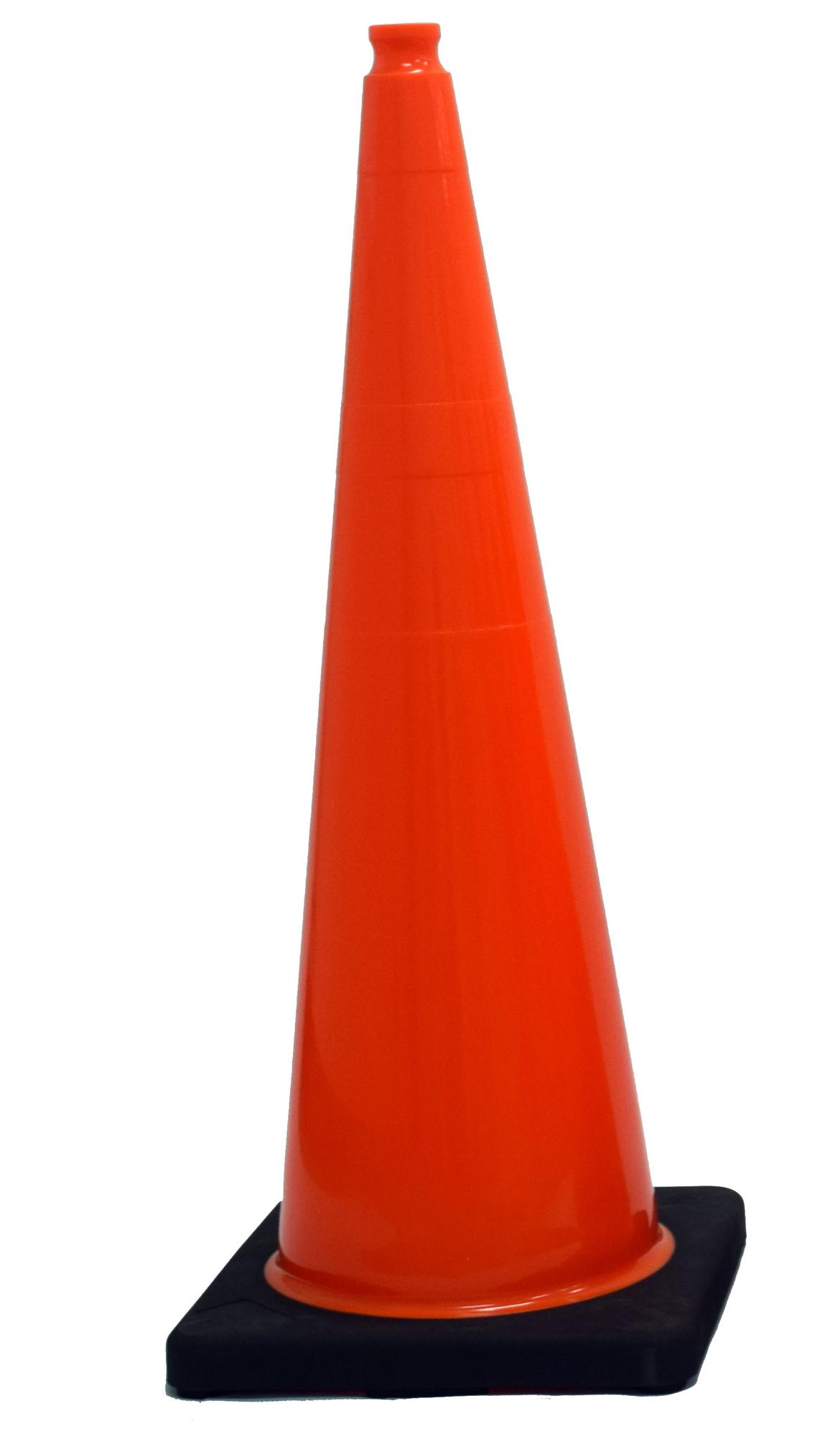 Cortina® 03-500-05 DW-Series Non-Reflective Traffic Cone With Black Base, 18 in H, Red/Orange Cone, Specifications Met: MUTCD Standard, NCHRP 350