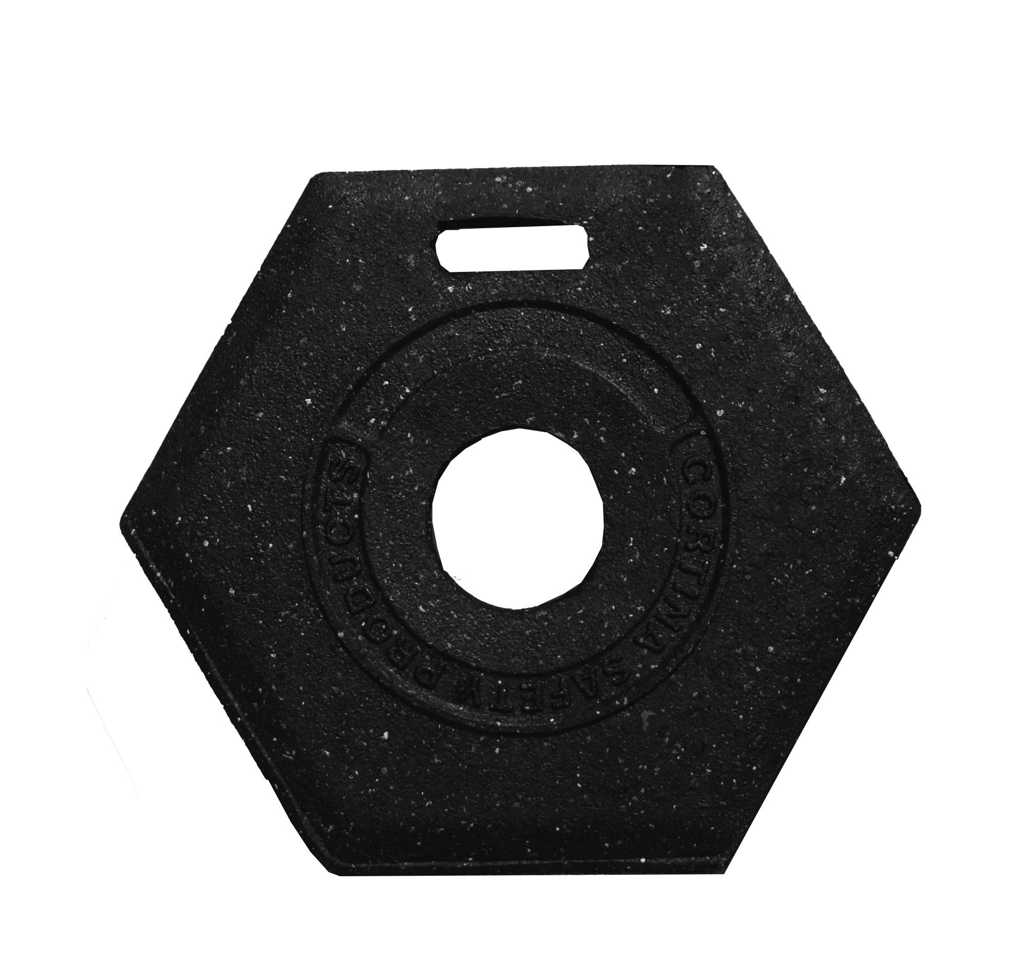 Cortina® 03-752-16 Hex Trim Line Base, For Use With Grip N Go™ Channelizer Cones, Black