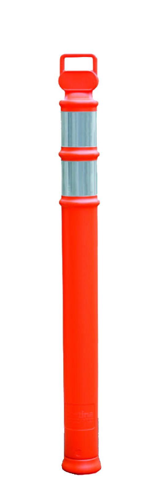 Cortina&reg; Grip N Go&trade; 03-750-64HI Channelizer Cone, 4 in Top x 7.56 in Base Dia Orange Polyethylene Post, 2 Stripes