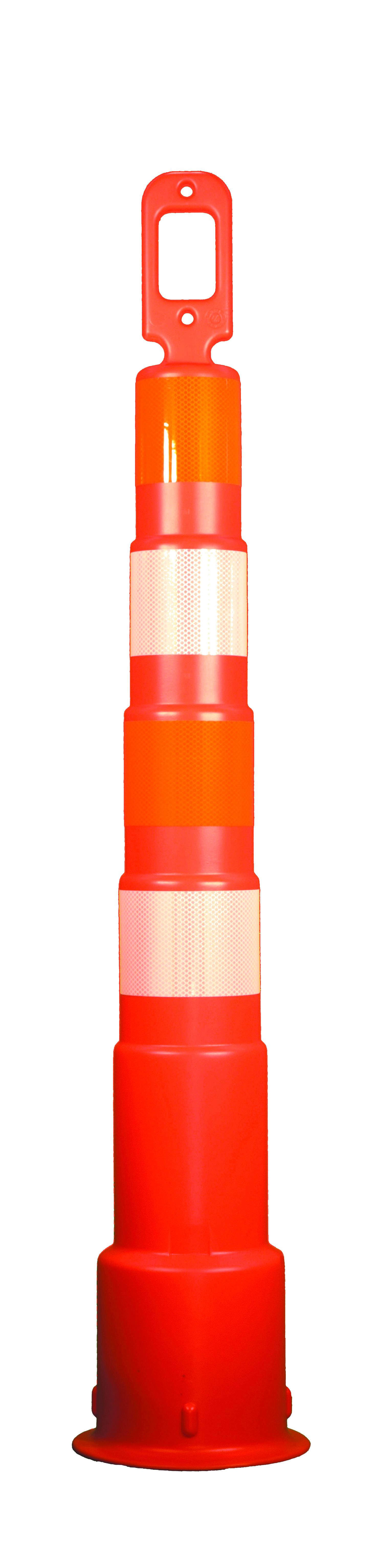 Cortina® 04-36-OWG Surface Mount Tubular Delineator, Orange HDPE Post, 2 Stripes