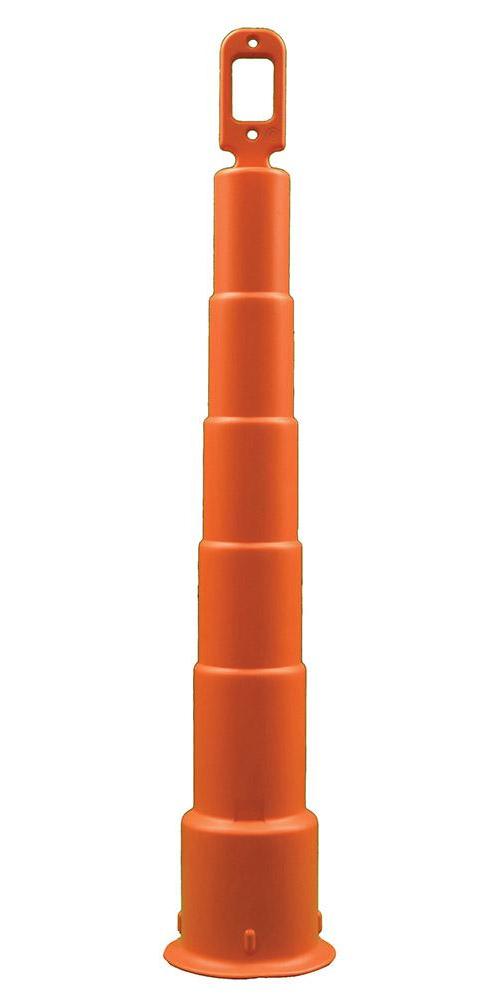 Cortina® Grip N Go™ 03-750-4HI Channelizer Cone, 4 in Top x 7.56 in Base Dia Orange Polyethylene Post, 4 Stripes