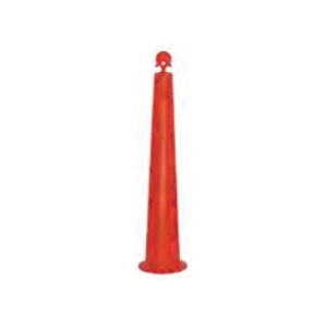 Cortina&reg; 03-770-42-64OW Stacker Round Top Channelizer Cone, 8 in Dia Orange HDPE Post, 2 Stripes