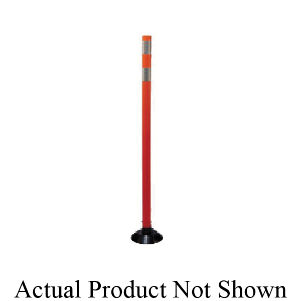Cortina® 03-770-42-64OW Stacker Round Top Channelizer Cone, 8 in Dia Orange HDPE Post, 2 Stripes