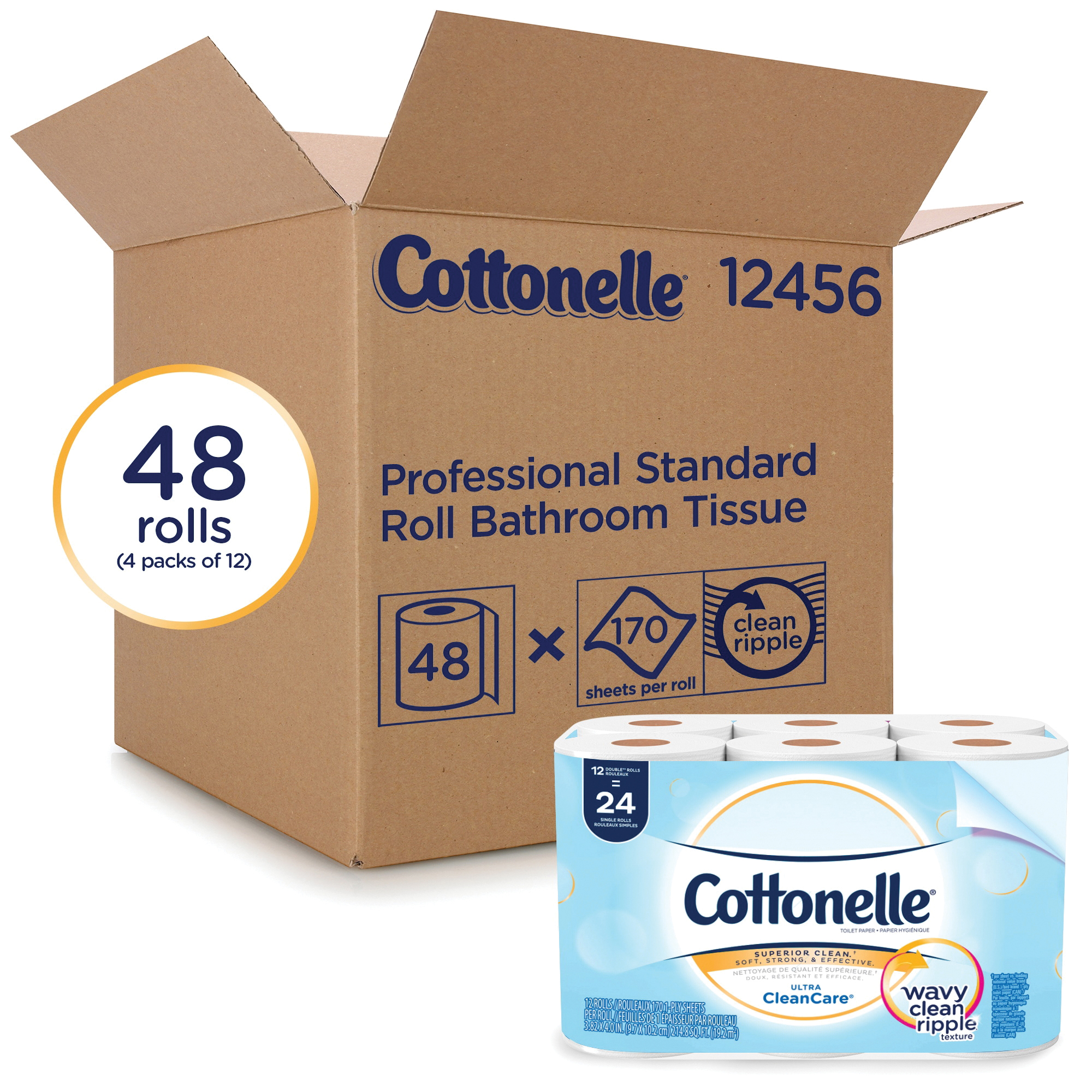 Cottonelle&reg; 12456 Ultra Soft Bathroom Tissue, Paper, White