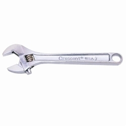 Crescent® AC18BK Uninsulated Adjustable Wrench, 1-1/8 in, 8 in OAL, Heat Treated Alloy Steel Body, Heat Treated Alloy Steel, Polished Chrome