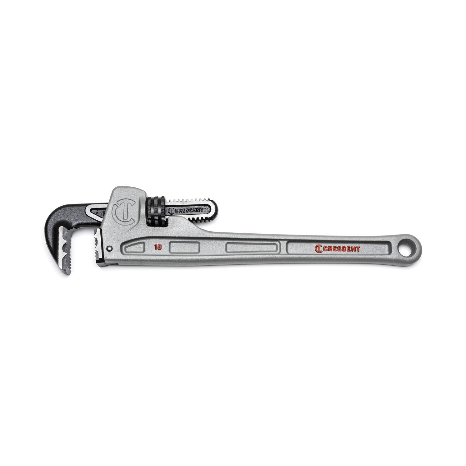 RIDGID&reg; 90117 E-914 End Pipe Wrench, 2 in Pipe, 14 in OAL, Floating Forged Hook Jaw, Aluminum Handle, Knurled Nut Adjustment, Silver
