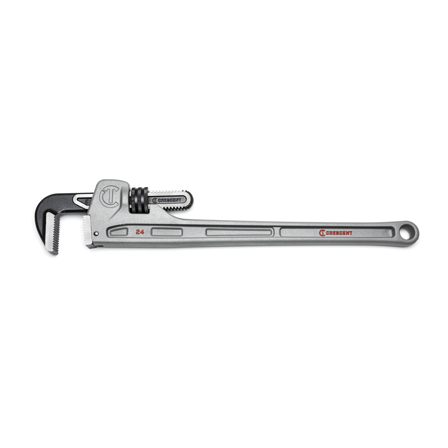 RIDGID&reg; 31095 Straight Pipe Wrench, 2 in Pipe, 14 in OAL, Floating Forged Hook Jaw, Aluminum Handle, Knurled Nut Adjustment