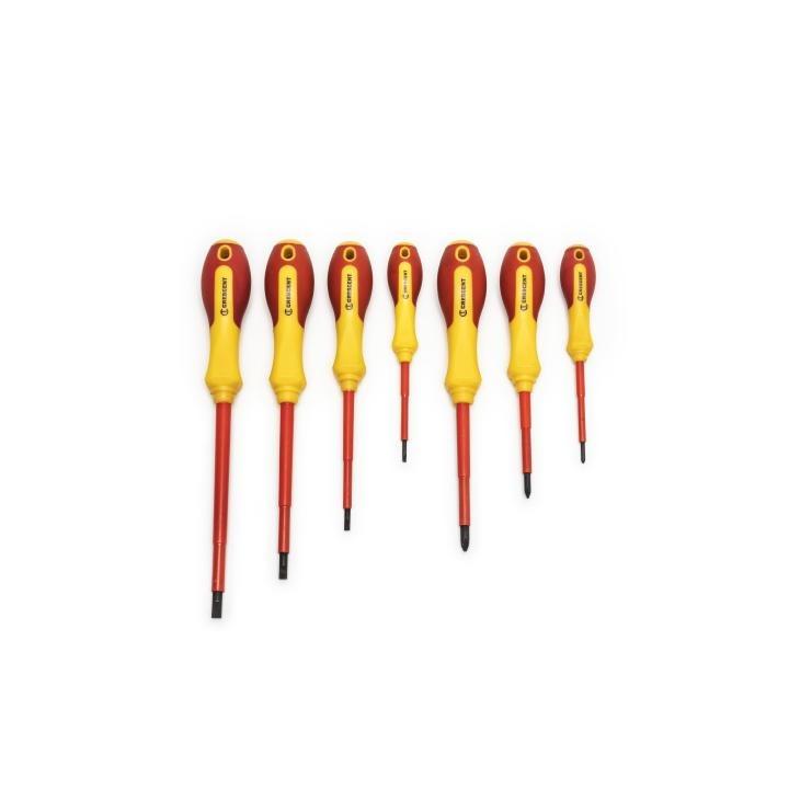 GENERAL&reg; 700 Precision Screwdriver Set, 5 Pieces, 8650 Alloy Steel Shank/Plastic Handle, Polished Chrome