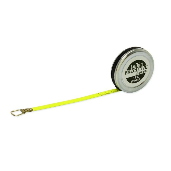 Crescent® W606P Executive® Pocket Tape Measure, 6 ft L x 1/4 in W Blade, Steel Blade, 1/64ths Graduation